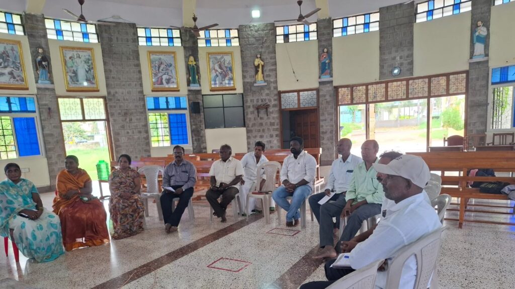 group discussion with the coordinators in amaravathi parish