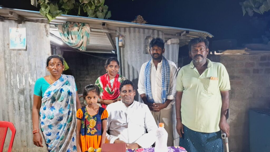 visit to a poor family at kasipsdu in amaravati parish